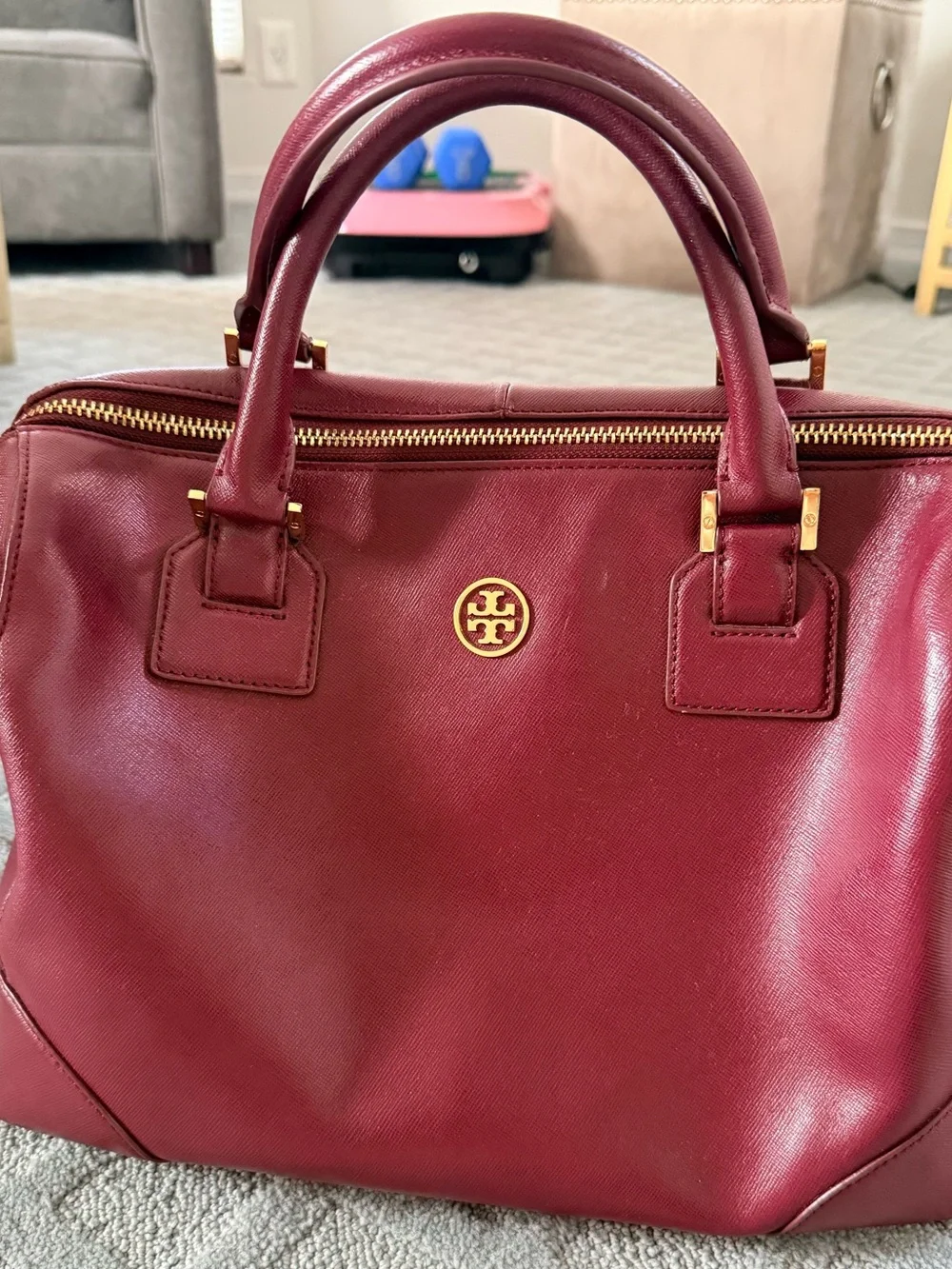 Tory Burch Scarlet Saffiano Leather Satchel